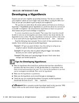 Developing a Hypothesis Printable (6th - 10th Grade) - TeacherVision